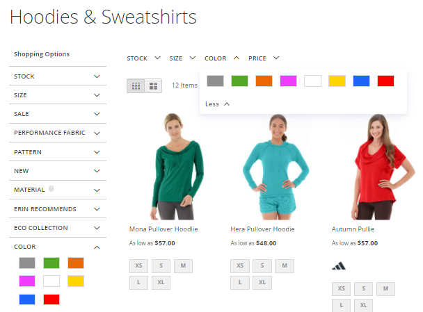 Vertical and Horizontal Magento 2 Layered Navigation