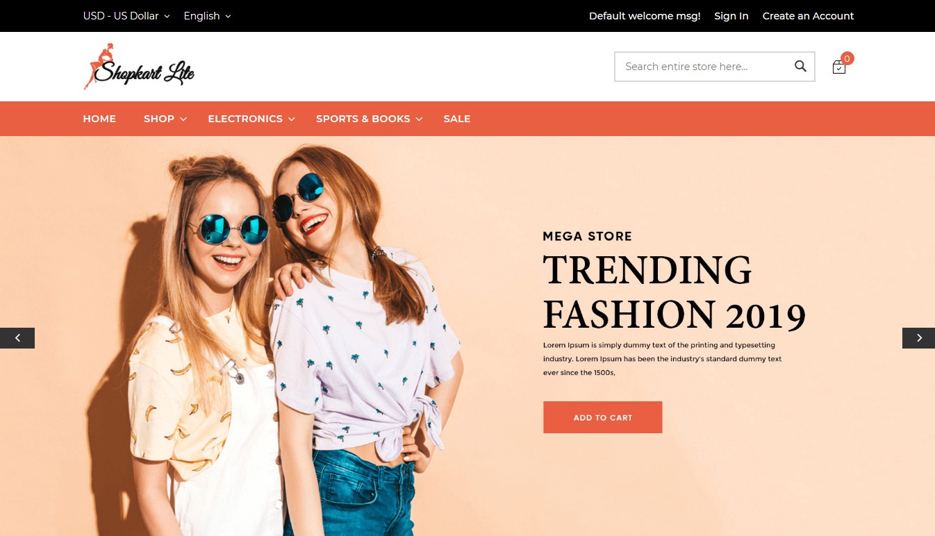 ShopKart Lite theme for Magento