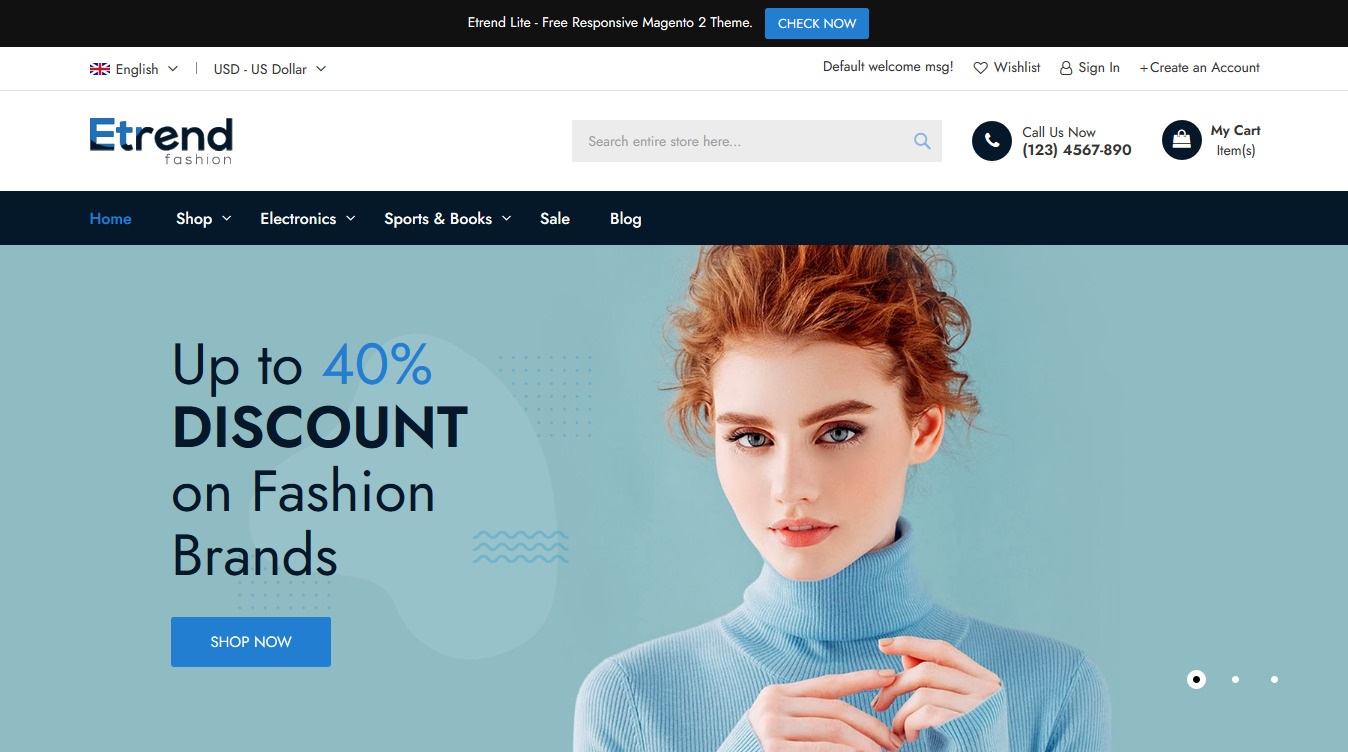 Etrend Lite theme for Magento