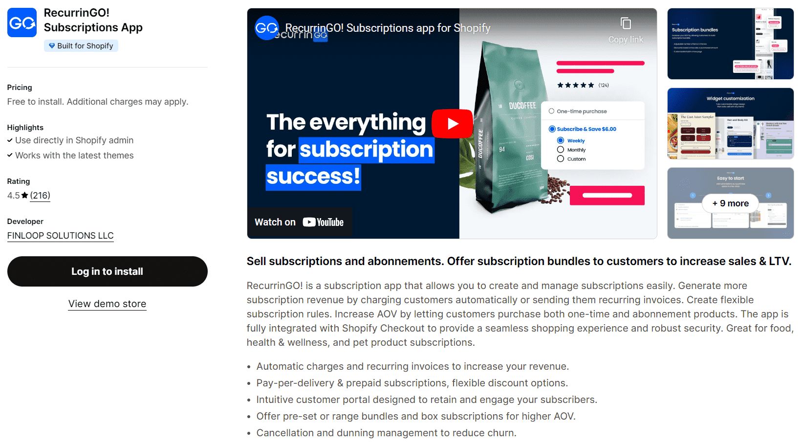 RecurrinGO! Subscriptions