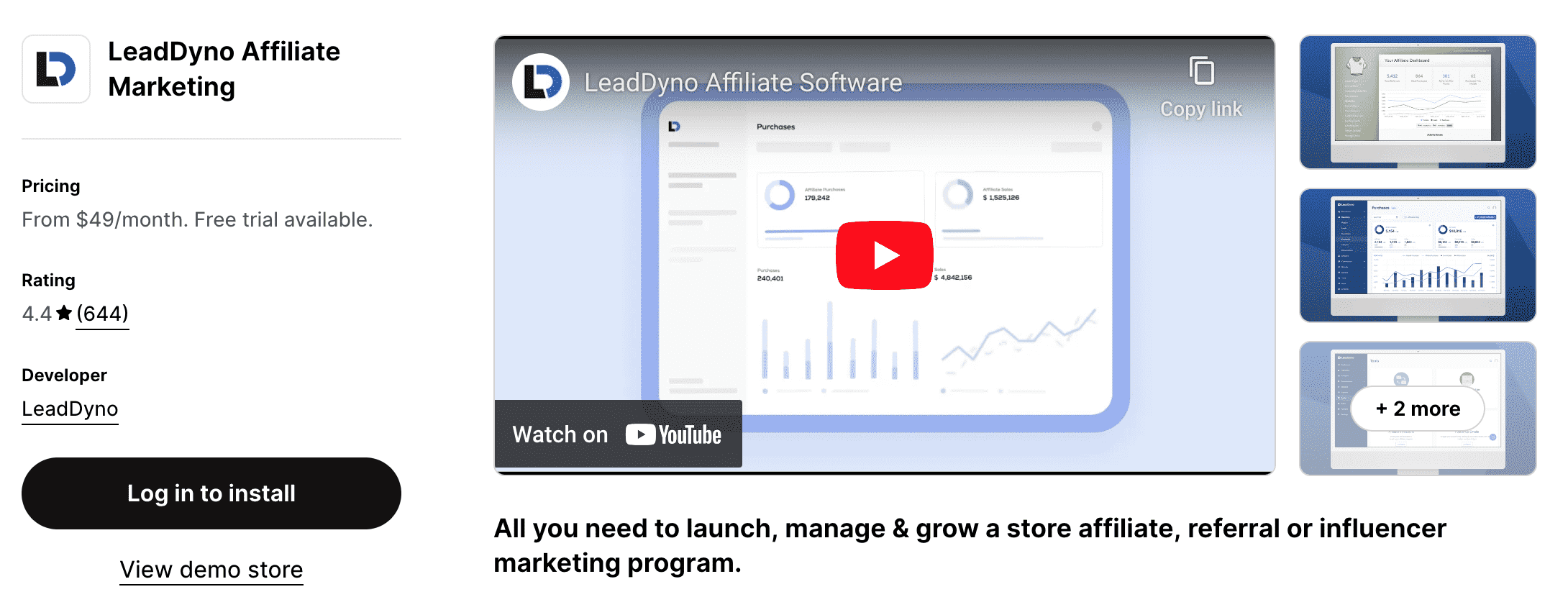 LeadDyno Shopify Affiliate Marketing App