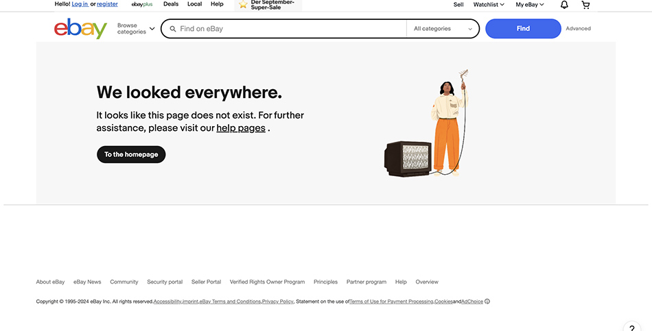 Best 404 Page Examples - eBay