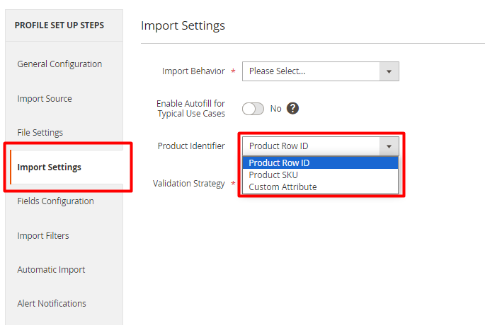 Magento 2 Import - Identifier