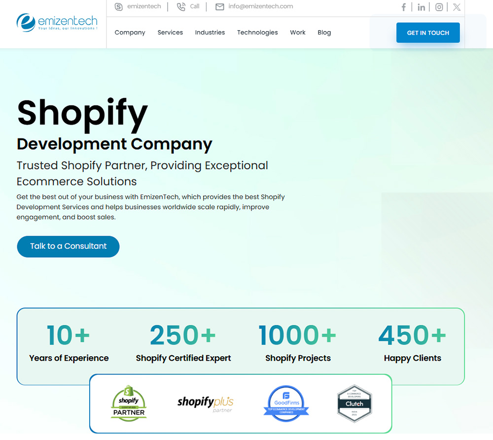 emizen shopify plus agency