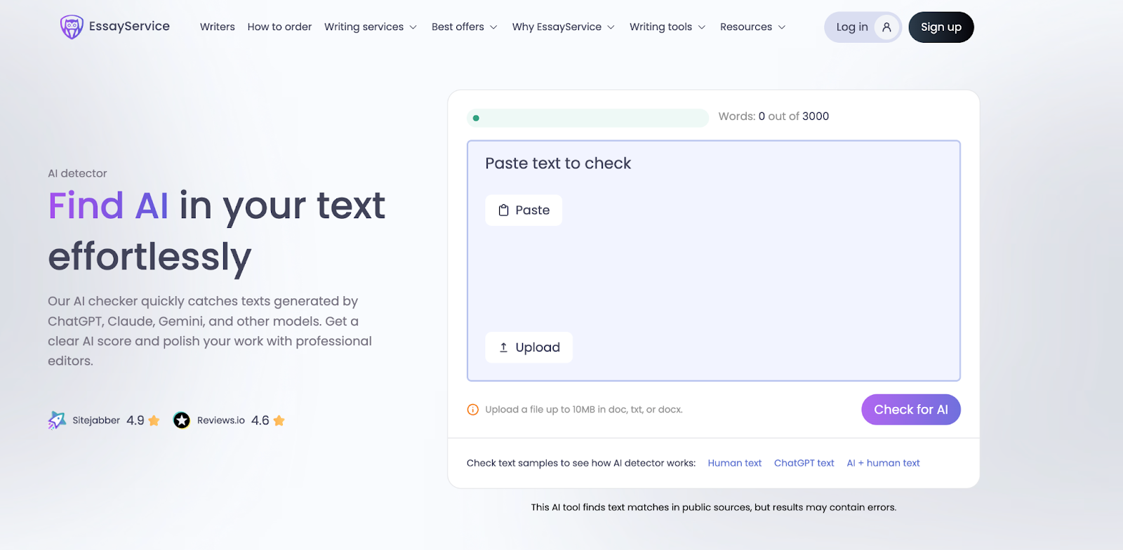 EssayService AI Detector - AI tools