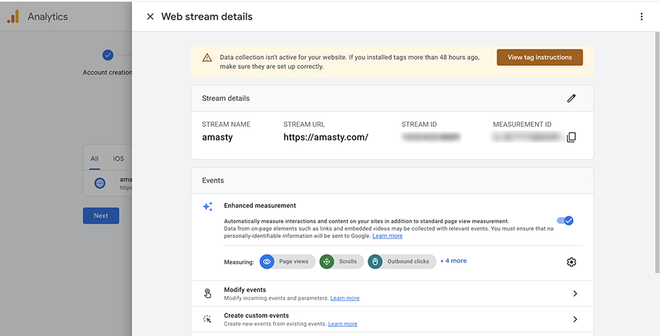 How to Add Google Analytics to Magento 2 Manually. Step 2. Get Measurement ID for Magento Google Analytics Integration