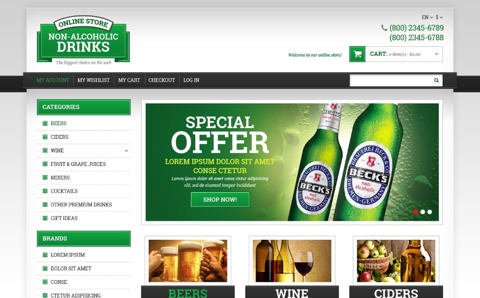 Online Grocery Responsive Magento Template