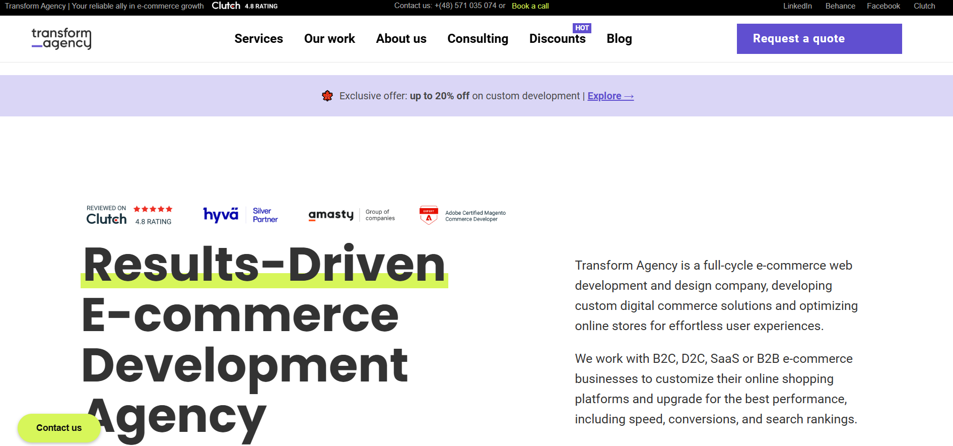 3. Transform Agency – E-commerce Growth Accelerator