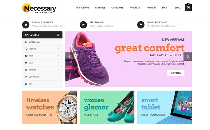 free magento e-store design