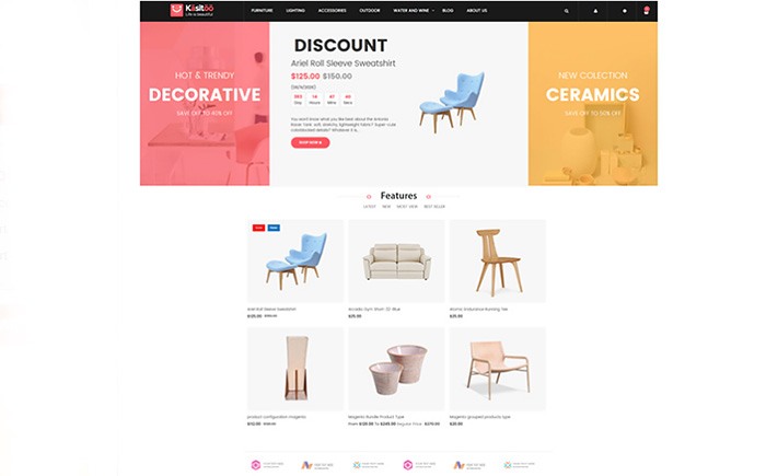 furniture store free magento e-store design