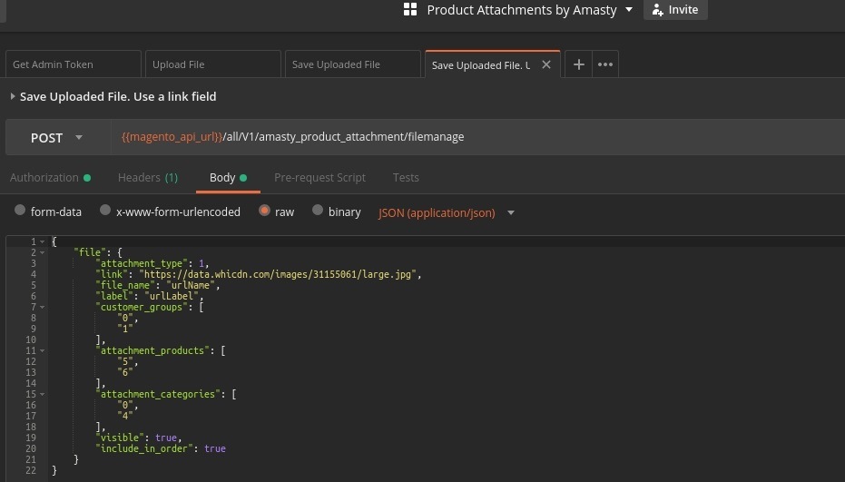 input the url that points to the file location in magento