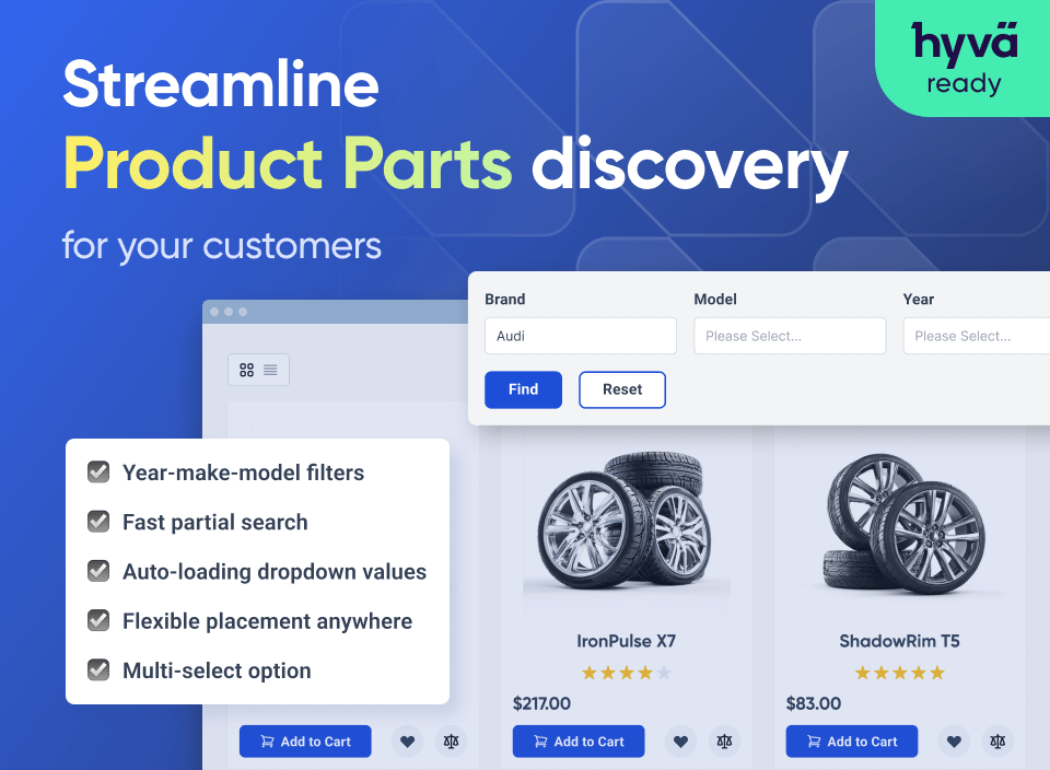 product parts finder for magento 2 extension