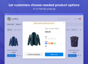 ajax shopping cart product options in a popup