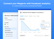 use the extension to connect your magento store with facebook