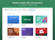 Gift Cards category page