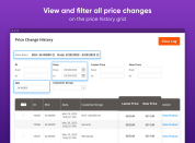 Conveniently monitor all price changes from handy price history grid 