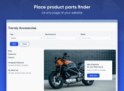 place product parts finder on any page of your website