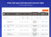 manage rule types and discounts from the grid