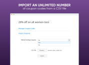 import coupon codes in bulk to any cart price rule