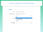 general settings for html sitemap