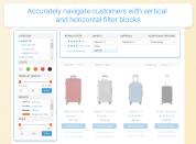 accurately navigate customers with vertical and horizontal filter blocks