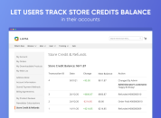 allow customers to check store credit and refunds info