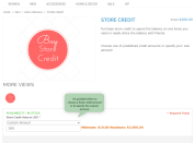 choose store credit amount.