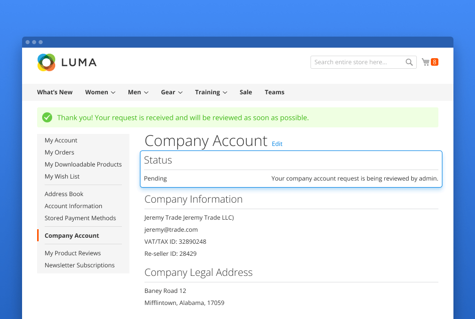 let companies easily create b2b accounts
