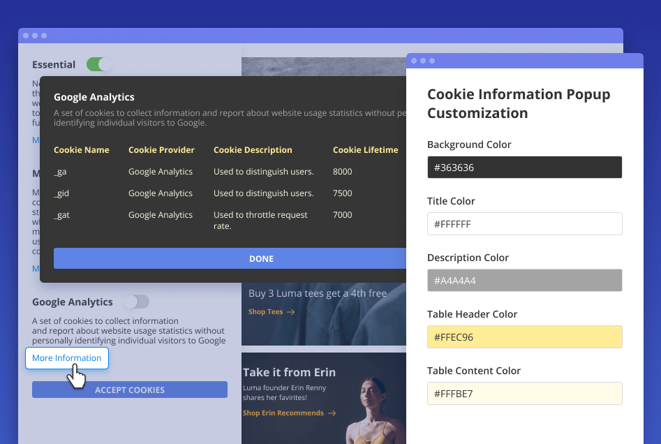 gdpr cookie popup in magento 2 module