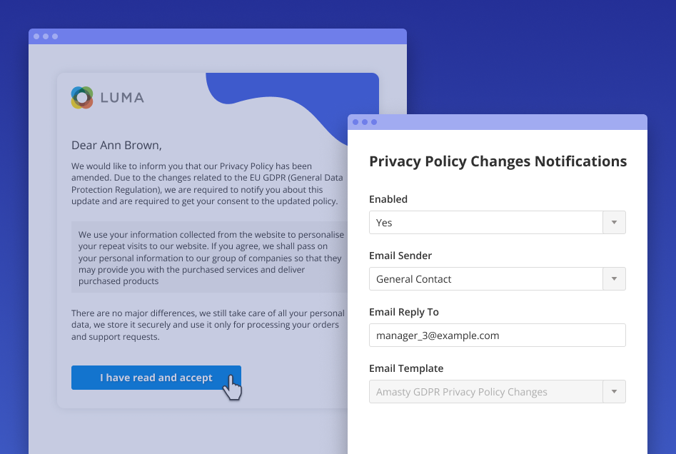 gdpr inform about changes