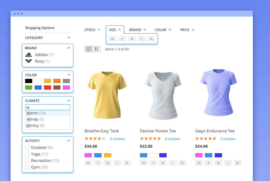 navigation filters display magento 2 custom product collection with layered navigation