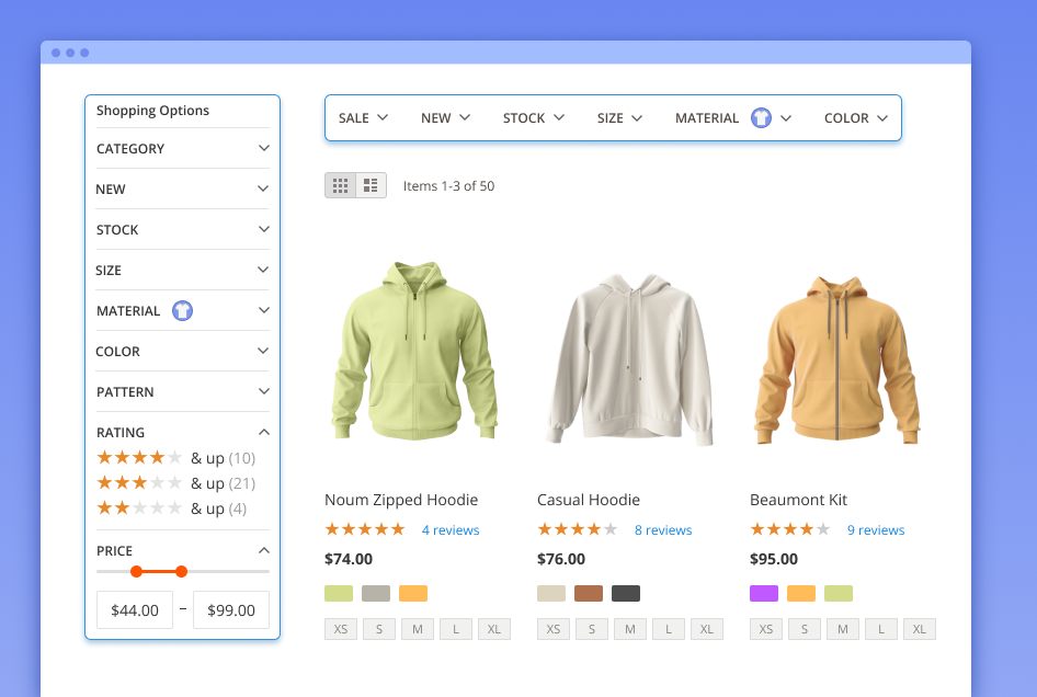 vertical and horizontal navigation blocks magento 2 horizontal layered navigation