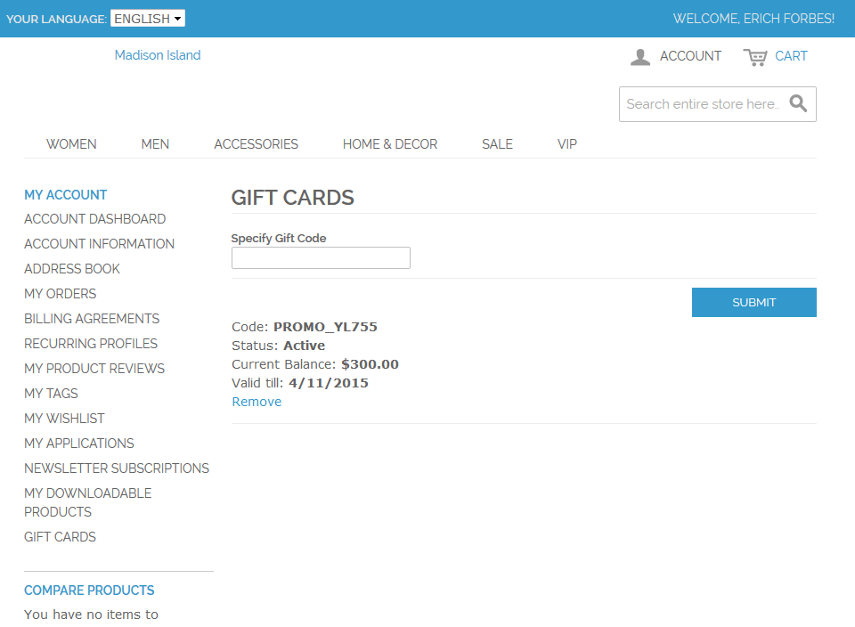 magento 2 gift card pricing system