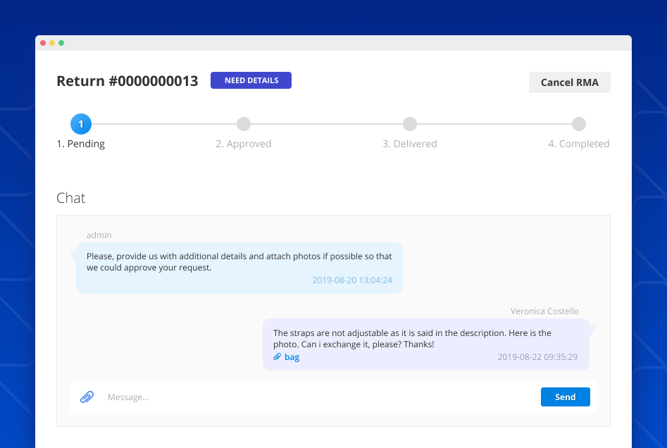 magento 2 chat rma chat