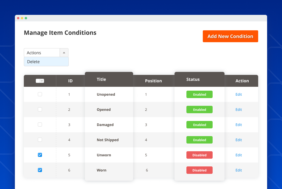 magento 2 return conditions rma product conditions