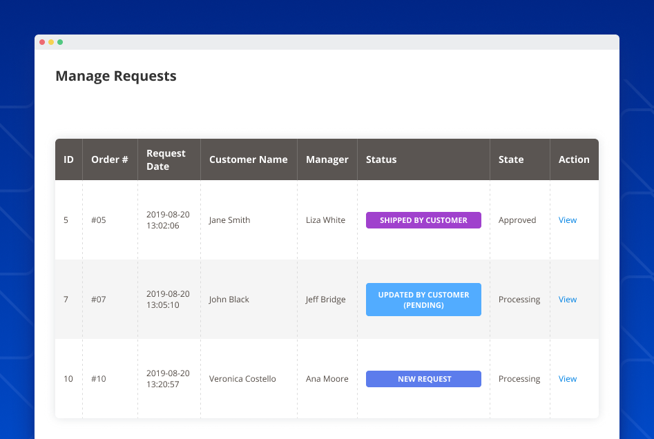 magento 2 product return rma management grid