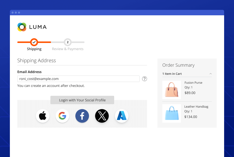 social login at chackout