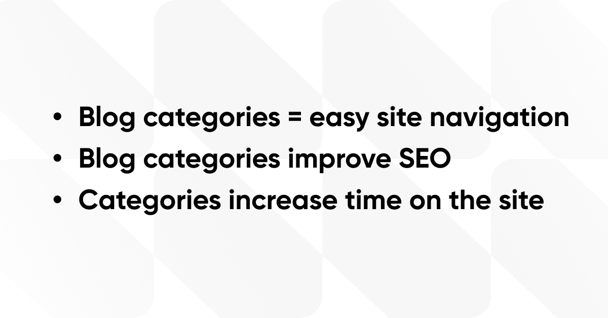 Why do you need to add categories to the Shopify blog page?
