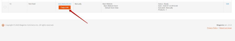 copy product feed link